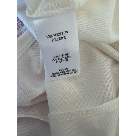 Danny and Nicole Womens Lace Pink and Cream Floral Dress Size 10 - Picture 9 of 10